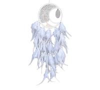 LUOFENG Adorno colgante hecho a mano con borlas de plumas y colgante de piedra de cristal para decoración de pared de coche y hogar