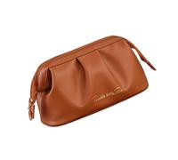 LUOFENG Bolsa de maquillaje de piel sintética de 10 x 21 x 12 cm, impermeable, para viajes diarios y viajes cortos, manteniendo los cosméticos organizados