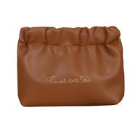 LUOFENG Bolsa de maquillaje de poliuretano de gran capacidad con resorte de metal plisado para viajes y viajes de negocios, almacenamiento de cosméticos esenciales