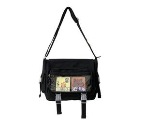 LUOFENG Bolsos cruzados japoneses para chicas de secundaria, bolso de nailon para libros, bolso transparente Itabag para mujer, bolso JK, bolsos de hombro
