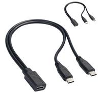 LUOFENG Cable de carga USB C divisor USB tipo C hembra a doble USB tipo C macho, cable de carga divisor en Y para teléfono