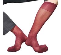 LUOFENG Calcetines transparentes para hombre, de vestir de negocios, largos sobre la pantorrilla, calcetines de trabajo, calcetines de vestir de nailon, calcetines hasta la rodilla