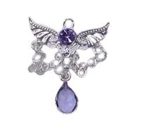 LUOFENG Colgante de ala de aleación con cristales de imitación para hacer joyas y accesorios de manualidades