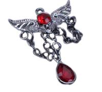 LUOFENG Colgante de ala de aleación con cristales de imitación para hacer joyas y accesorios de manualidades