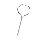 LUOFENG Collar de cadena con colgante de corazón grueso de moda con borlas largas y gotas para fotografía de ropa de calle