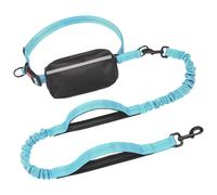 LUOFENG Correas reflectantes ajustables para perros con amortiguadores, bolsillo desmontable para pasear perros grandes, correr, actividades