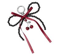 LUOFENG Elegante abalorio de perlas de imitación con lazo para bolsos, accesorio de moda con tacto cómodo