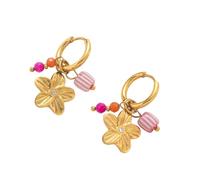 LUOFENG Elegantes aretes florales de acero inoxidable para mujer, ligeros, hipoalergénicos, para oficina, viajes y uso diario