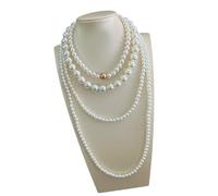 LUOFENG Juego de collar de perlas artificiales de 4 piezas, longitud ajustable, cadena de múltiples capas, joyería para mujer, moda