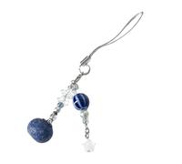 LUOFENG Llavero hecho a mano con cuentas de arándano para correa de cámara de teléfono, aleación ligera con dije para mujeres y niñas