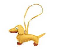 LUOFENG Mini Lindo Llavero de Perro Salchicha Colgante Encantador Llavero de Animales de Cuero PU Encanto para Bolso Mochila Bolso