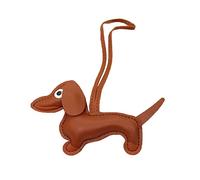 LUOFENG Mini lindo llavero de perro salchicha colgante encantador llavero de animales de cuero PU encanto para bolso mochila bolso