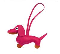 LUOFENG Mini Lindo Llavero de Perro Salchicha Colgante Encantador Llavero de Animales de Cuero PU Encanto para Bolso Mochila Bolso