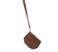 LUOFENG Mini monedero de estilo coreano con estampado de leopardo para mujeres a la moda, elegante, con patrón de animales, bolsa compacta de viaje para dinero