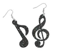 LUOFENG Pendientes colgantes de acrílico negro, con notas musicales coloridas, aretes de tuerca de moda para mujeres y niñas