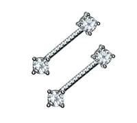 LUOFENG Pendientes de tuerca elegantes y brillantes de moda para mujer y hombre