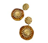 LUOFENG Pendientes vintage de acero inoxidable con diseño de margaritas, decoración acrílica portátil para mujer, uso diario