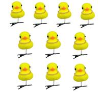 LUOFENG - Pinza para el pelo de pato de imitación con clip lateral de cadena dorada para niña, clip de pelo amarillo, pato realista
