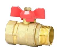 LUOFENG Válvulas de bola de latón de 1 pulgada macho hembra conector de rosca de cierre con mango de mariposa conector rápido