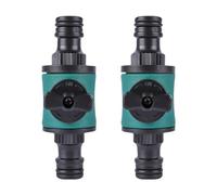 LUOFENG Válvulas de cierre de acoplamiento de conexión rápida, conector de control de flujo ABS para manguera de jardín, sistema de riego, tubería de agua, 2 unidades