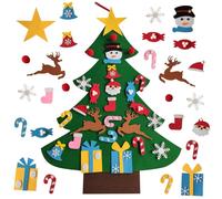 LUOHONG Árbol de Navidad de fieltro para niños, 26 adornos extraíbles, decoración de Navidad para paredes de puertas