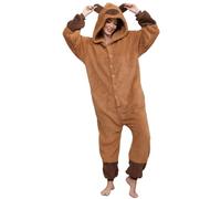 Luojida Pijama de una pieza para adulto de Cosplay de animal, suave y cálido, pijama de invierno de forro polar con capucha y bolsillos, mono entero de peluche, ideal como regalo para disfraces,