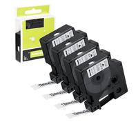 LUOJINYI 4 cintas de etiquetas compatibles con Dynmo D1 12 mm x 7 m, negro sobre blanco, cinta autoadhesiva, repuesto para Dymo 45013 para LabelManager 160 280 210D 420p LabelWriter 450
