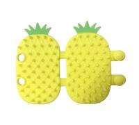 Luojuny Accesorio de aseo para gatos, peine para gatos, peine de silicona, cepillo de autolimpieza, peine rascador para esquina, patas de mesa, marco de escalada, color amarillo