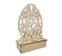 Luojuny Adorno de Pascua LED Regalos brillantes Ahorro de energía Feliz Pascua Tilo Huevo Decoración Suministros para fiestas G