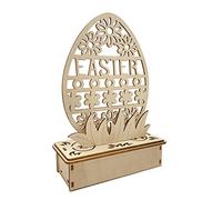 Luojuny Adorno de Pascua LED Regalos brillantes Ahorro de energía Feliz Pascua Tilo Huevo Decoración Suministros para fiestas B