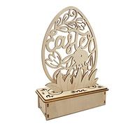 Luojuny Adorno de Pascua LED Regalos brillantes Ahorro de energía Feliz Pascua Tilo Huevo Decoración Suministros para fiestas D