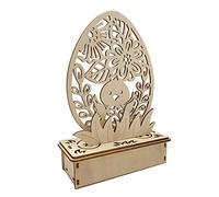 Luojuny Adorno de Pascua LED Regalos brillantes Ahorro de energía Feliz Pascua Tilo Huevo Decoración Suministros para fiestas Un