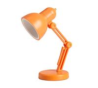 Luojuny Botón de interruptor de encendido LED de mesa Fácil de llevar Mini lámpara de mesa de lectura de un modo para dormitorio universitario Naranja