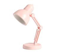 Luojuny Botón de interruptor de encendido LED de mesa Fácil de llevar Mini lámpara de mesa de lectura de un modo para dormitorio universitario Rosado