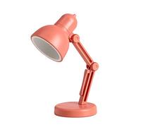 Luojuny Botón de interruptor de encendido LED de mesa Fácil de llevar Mini lámpara de mesa de lectura de un modo para dormitorio universitario Rosa roja