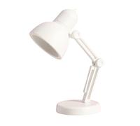 Luojuny Botón de interruptor de encendido LED de mesa Fácil de llevar Mini lámpara de mesa de lectura de un modo para dormitorio universitario Blanco