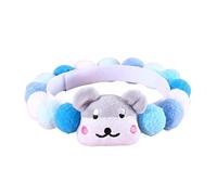Luojuny Collar de perro de hilo de lana suave acolchado dulce ajustable collares de perro para perros medianos, pequeño lindo collar de mascota para gatos gatitos corbatín vestido azul L