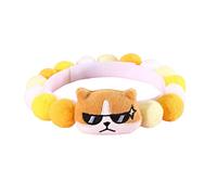 Luojuny Collar de perro de hilo de lana suave acolchado dulce ajustable collares de perro para perros medianos, pequeño y lindo collar de mascota para gatos, gatito, corbatín, amarillo, S