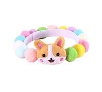 Luojuny Collar de perro de hilo de lana suave acolchado dulce ajustable collares de perro para perros medianos, pequeño lindo collar de mascota para gatos gatito corbatín vestido multicolor L