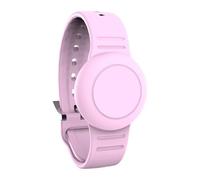 Luojuny Correa de muñeca de Personaje de Dibujos Animados para niños Pulsera Impermeable Rastreador Funda Protectora Silicona Suave Seguro Cómodo de Usar GPS Airtag Ajustable Rosado