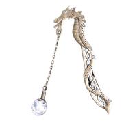 Luojuny Marcapáginas de metal de estilo vintage, diseño de dragón con cuentas luminosas, resistente a la decoloración, fácil de limpiar, marcapáginas de metal brillante, garra de dragón, marcapáginas