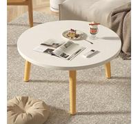 Luojuny Mesa de comedor redonda, 60 cm de diámetro, 50 cm de altura, mesa de cocina pequeña, impermeable, de madera maciza, moderna mesa de comedor de pino estable, fácil de montar, espacio para 2