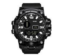 Luojuny Reloj digital multifuncional militar para hombre, reloj deportivo, diseño elegante, correa duradera, reloj para correr, accesorios para hombres y mujeres, negro, S