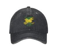 LUOJZGUMU Gorras de béisbol patrimoniales de Mujer con Bandera de Jamaica Rasgada, Gorras de béisbol de Herencia para Hombres, Vaqueras envejecidas, Gorras de Regalo jamaicanas para Exteriores