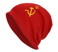 LUOJZGUMU Gorro de Gorro de Punta Personalizado de la Unión Soviética Gorro de Punto para Hombres Mujeres Cool Unisex Adulto Ruso CCCP Winter Warm Beanies Gorro