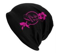 LUOJZGUMU Gorros de Punta de Gorro de Tejido de Hibisco Personalizados 974 Reunion Island Sombrero de Punto Unisex Margouillat Isle Winter Warm Skullies Gorros