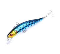 LUOKEKE SeñUelos De Pesca 1 señuelo de Pesca Minnow 10 cm y 8,5 g, Flotante, Wobblers, Cebo Duro con Ojos 3D, crankbait Artificial for lubina, Lucio swimbait(E)