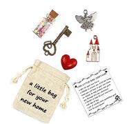 LUOKIFUR Bolsa pequeña de inauguración de casa Nueva, Llavero de Recuerdo móvil, Accesorios de Ángel, Regalo/Regalo para Nuevo hogar de Agente inmobiliario (Style 1)