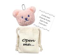 LUOKIFUR Oso de bolsillo, regalo de positividad, regalo conmemorativo de larga distancia para él o ella (rosa)