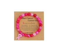 LUOKIFUR Pulsera de accesorios con cuentas de concientización sobre el cáncer de mama con dije de cinta rosa Pulsera ajustable Regalo para amigos, familiares, compañeros de trabajo (rose red)